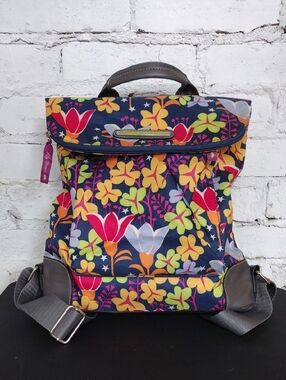 Lily Bloom Navy Multicolor Floral Convertible Backpack